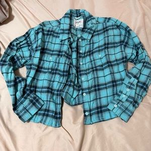 Never Worn American Eagle Cropped Flannel | Size Large